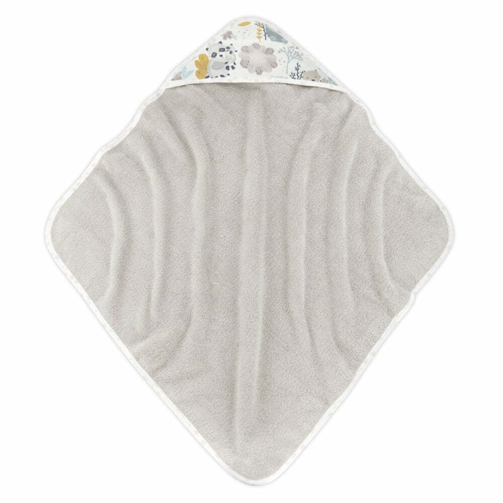 Ręcznik z kapturem dla noworodka beżowy Mom and me