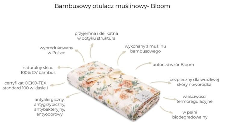 Bambusowy otulacz muślinowy Bloom