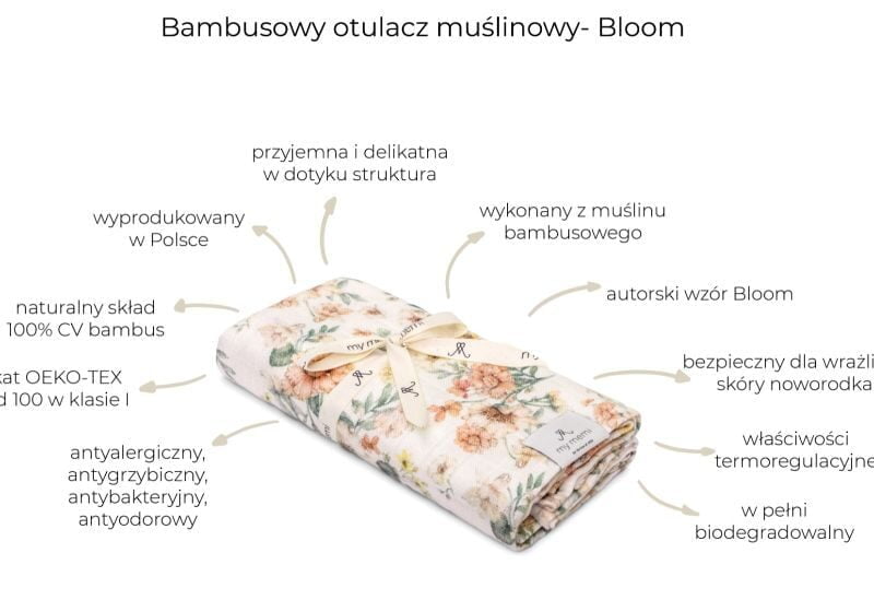 Bambusowy otulacz muślinowy Bloom