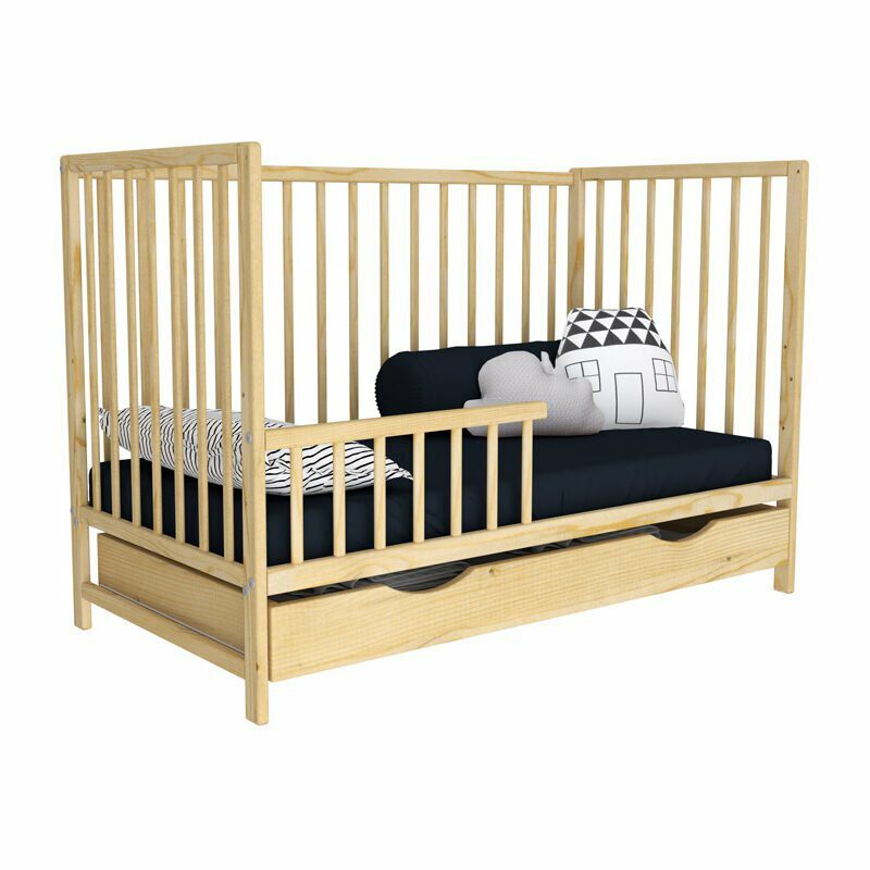 Drewniane łóżeczko/tapczan z szufladą MAGDA sosnowe 120x60cm